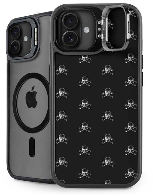 Alchemy Skull and Crossbone Pattern iPhone 16 Plus Kickstand Case