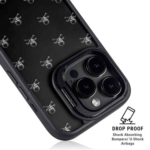 Alchemy Skull and Crossbone Pattern iPhone 16 Pro Max Kickstand Case