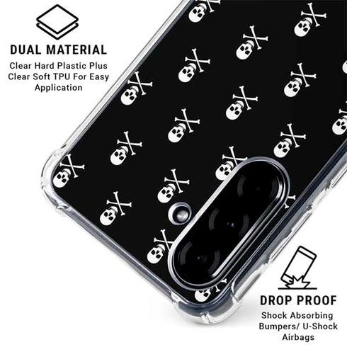 Skull and Crossbones (white) Galaxy A36 5G Clear Case