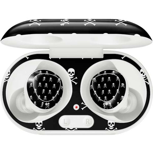 Skull and Crossbones (white) Galaxy Buds Plus Skin
