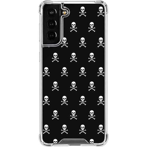 Skull and Crossbones (white) Galaxy S22 Plus Clear Case