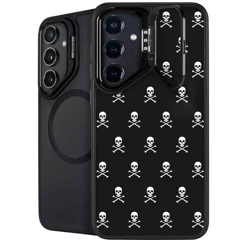Skull and Crossbones (white) Galaxy S25 Kickstand Case