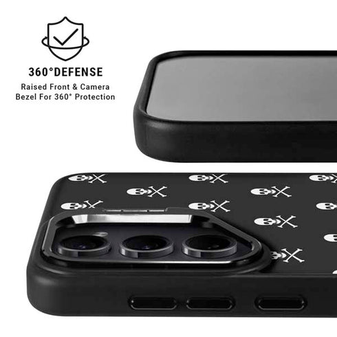 Skull and Crossbones (white) Galaxy S25 Kickstand Case