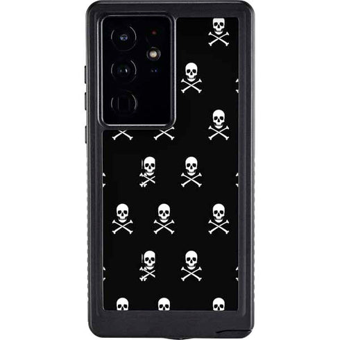Skull and Crossbones (white) Galaxy S24 Ultra Waterproof Case
