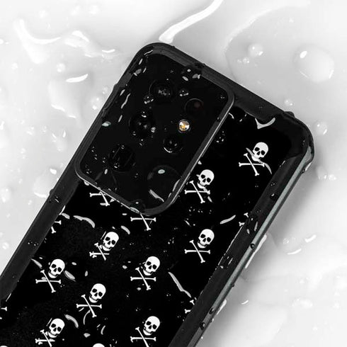 Skull and Crossbones (white) Galaxy S24 Ultra Waterproof Case