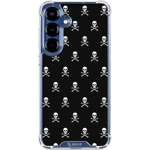 Skull and Crossbones (white) Galaxy S25 Clear Case
