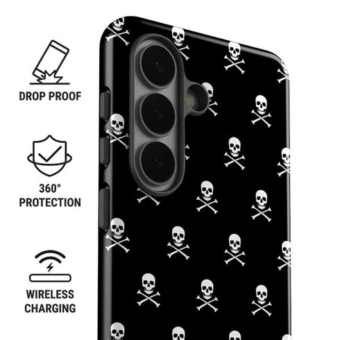 Skull and Crossbones (white) Galaxy S26 Impact Case