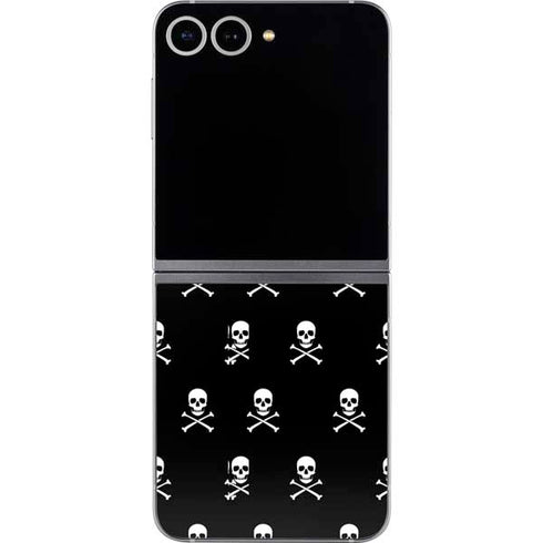 Skull and Crossbones (white) Galaxy Z Flip6 Skin
