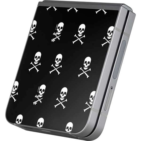 Skull and Crossbones (white) Galaxy Z Flip6 Skin