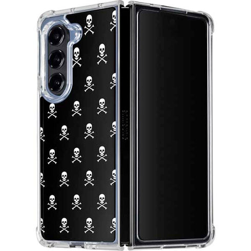 Skull and Crossbones (white) Galaxy Z Fold5 5G Clear Case