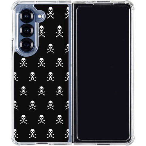 Skull and Crossbones (white) Galaxy Z Fold6 Clear Case