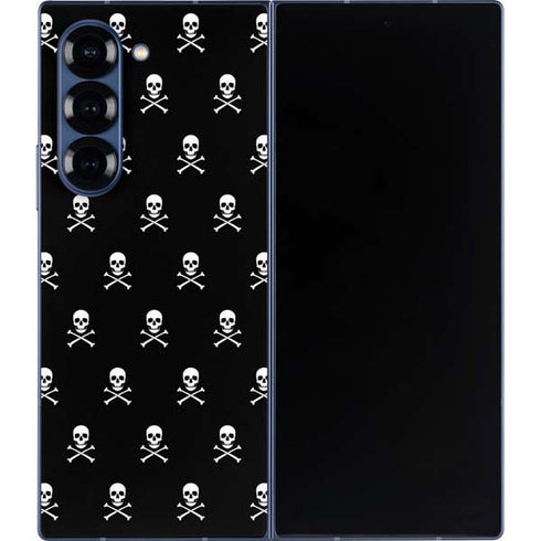 Skull and Crossbones (white) Galaxy Z Fold6 Skin
