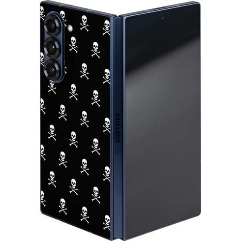 Skull and Crossbones (white) Galaxy Z Fold6 Skin