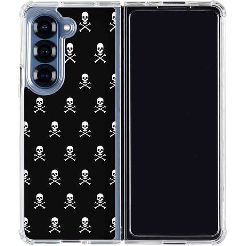 Skull and Crossbones (white) Galaxy Z Fold7 Clear Case