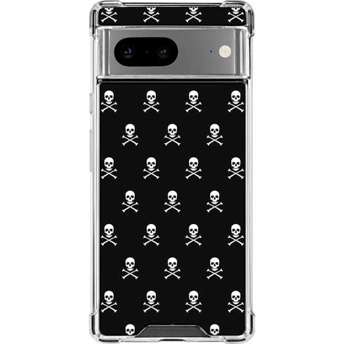 Skull and Crossbones (white) Google Pixel 8a Clear Case