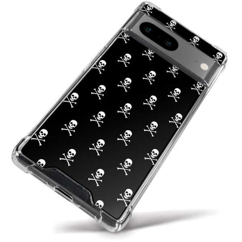Skull and Crossbones (white) Google Pixel 8a Clear Case