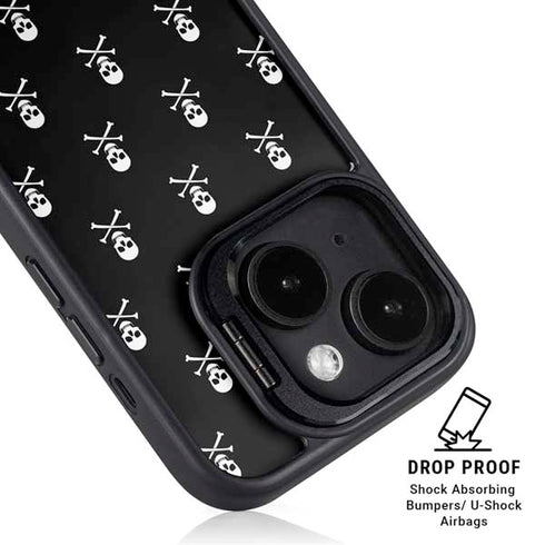 Skull and Crossbones (white) iPhone 14 Kickstand Case