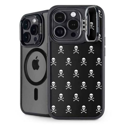Skull and Crossbones (white) iPhone 14 Pro Kickstand Case