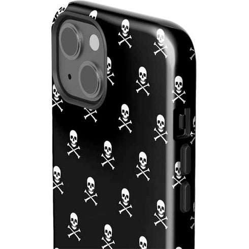 Skull and Crossbones (white) iPhone 15 Impact Case