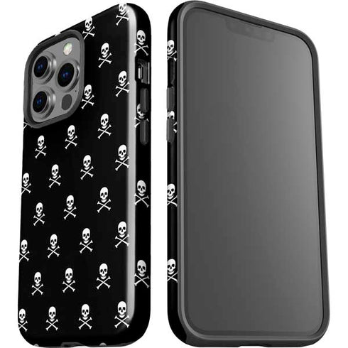 Skull and Crossbones (white) iPhone 15 Pro Impact Case