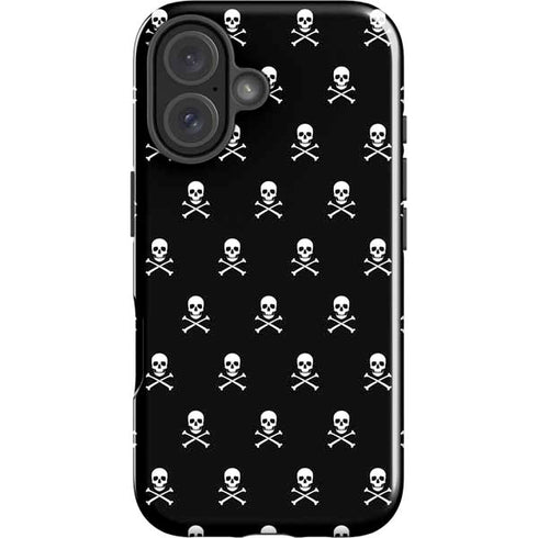 Skull and Crossbones (white) iPhone 16 Plus Impact Case