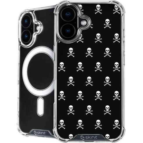 Skull and Crossbones (white) iPhone 16 Plus MagSafe Case