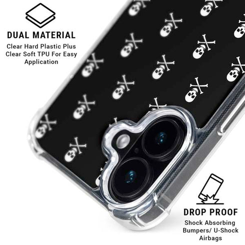 Skull and Crossbones (white) iPhone 16 Plus MagSafe Case