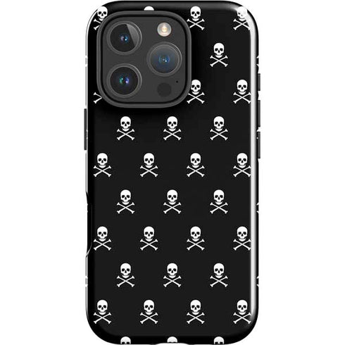 Skull and Crossbones (white) iPhone 16 Pro Impact Case