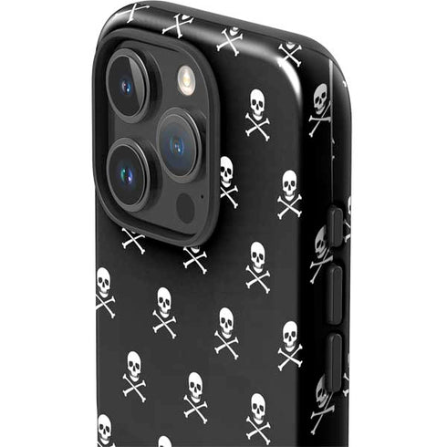 Skull and Crossbones (white) iPhone 16 Pro Impact Case