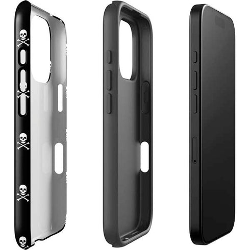 Skull and Crossbones (white) iPhone 16 Pro Impact Case