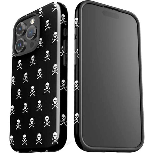 Skull and Crossbones (white) iPhone 16 Pro Impact Case