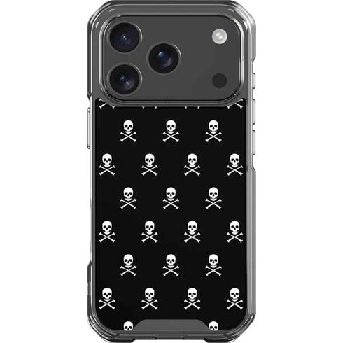 Skull and Crossbones (white) iPhone 17 Pro Clear Case