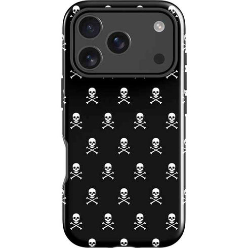 Skull and Crossbones (white) iPhone 17 Pro Impact Case