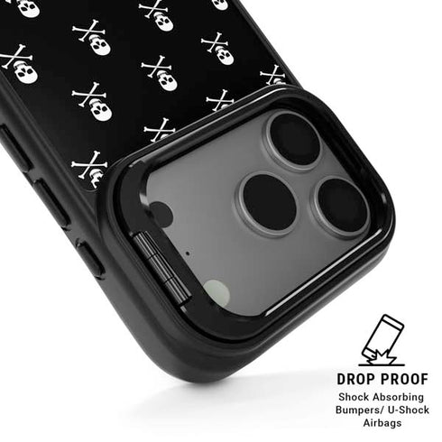 Skull and Crossbones (white) iPhone 17 Pro Kickstand Case