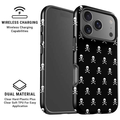 Skull and Crossbones (white) iPhone 17 Pro Magsafe Impact Case