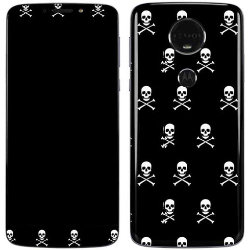 Skull and Crossbones (white) Moto E5 Plus Skin