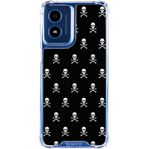 Skull and Crossbones (white) Moto G Play 4G (2024) Clear Case