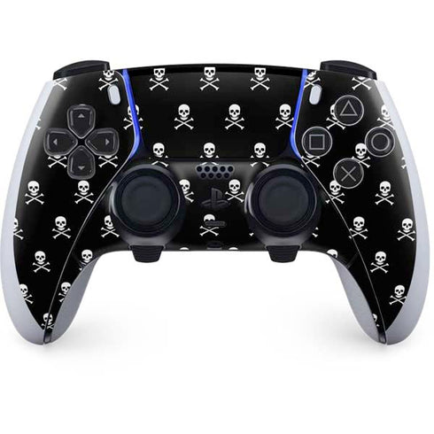 Skull and Crossbones (white) PS5 DualSense Edge Pro Controller Skin