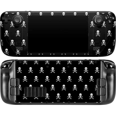 Skull and Crossbones (white) Steam Deck Handheld Gaming Computer OLED Skin