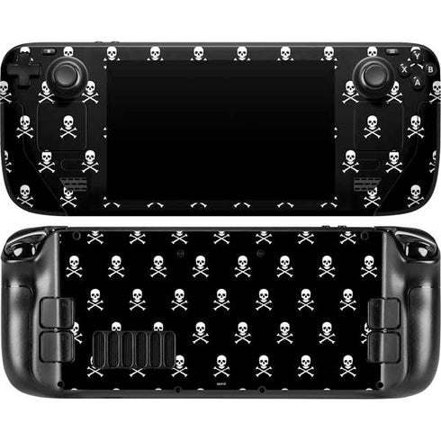 Skull and Crossbones (white) Steam Deck Handheld Gaming Computer Skin