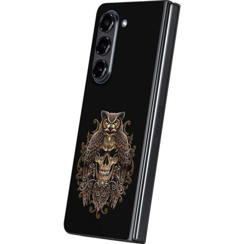 Skull and Owl by Sarah Richter Galaxy Z Fold5 5G Skin