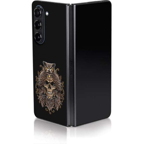 Skull and Owl by Sarah Richter Galaxy Z Fold5 5G Skin