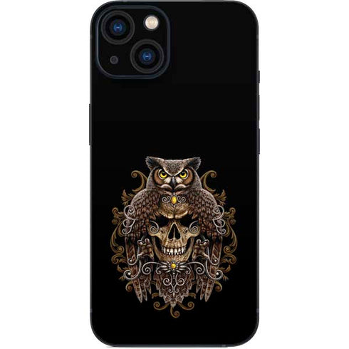 Skull and Owl by Sarah Richter iPhone Skins