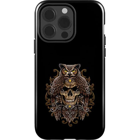 Skull and Owl by Sarah Richter iPhone 15 Pro Impact Case