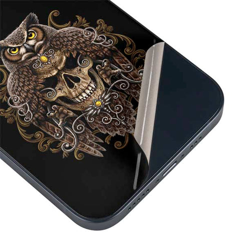 Skull and Owl by Sarah Richter iPhone 15 Skin