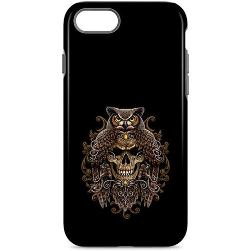 Skull and Owl by Sarah Richter iPhone Cases