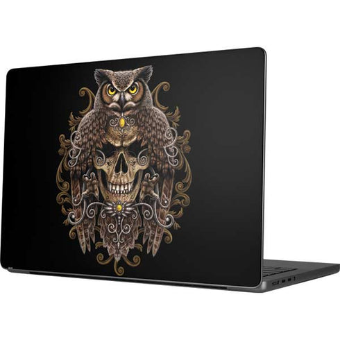 Skull and Owl by Sarah Richter Apple MacBook Pro 14-inch Skin