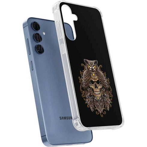Skull and Owl by Sarah Richter Galaxy A55 5G Clear Case