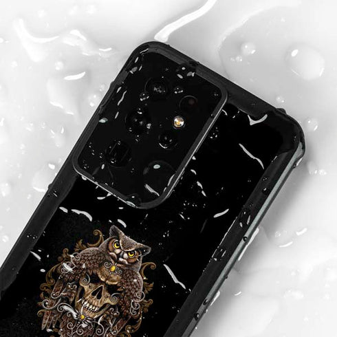 Skull and Owl by Sarah Richter Galaxy S24 Ultra Waterproof Case