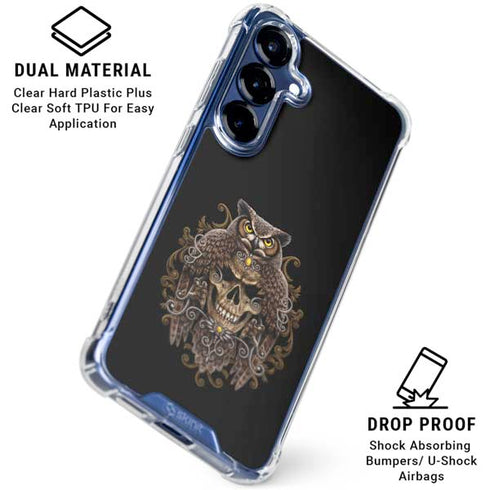 Skull and Owl by Sarah Richter Galaxy S25 Clear Case